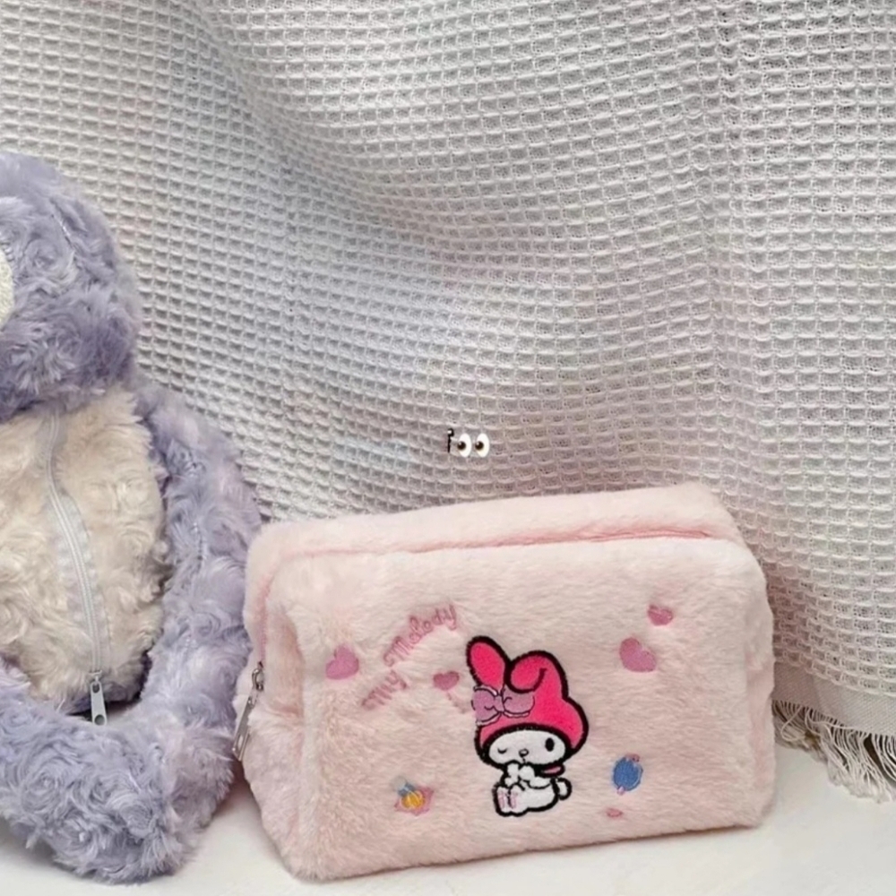 Sanrio My Melody Pink Embroidered Makeup Bag